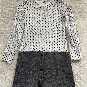 Dolce & Gabbana Girls 12Y Gray Dress 12 Bow Floral Long Sleeve White Wool